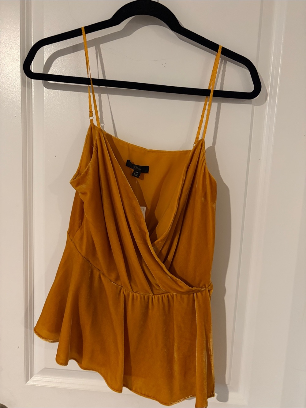 J. Crew Mustard Draped Spaghetti-Strap Camisole